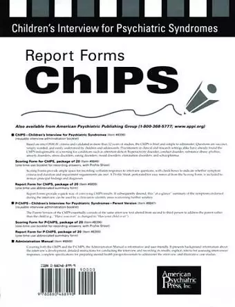 Report Forms for ChIPS cover