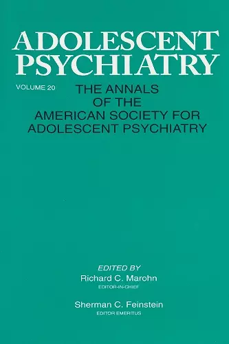 Adolescent Psychiatry, V. 20 cover