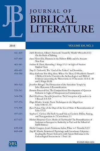 Journal of Biblical Literature 135.3 (2016) cover