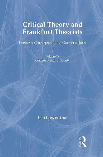 Critical Theory and Frankfurt Theorists cover