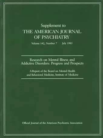 Research on Mental Illness and Addictive Disorders cover