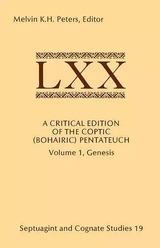 A Critical Edition of the Coptic (Bohairic) Pentateuch cover