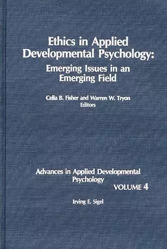 Ethics in Applied Developmental Psychology cover