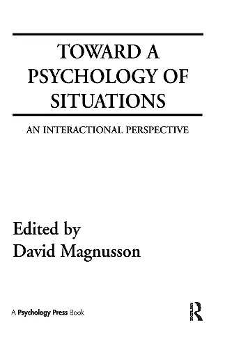 Toward A Psychology of Situations cover