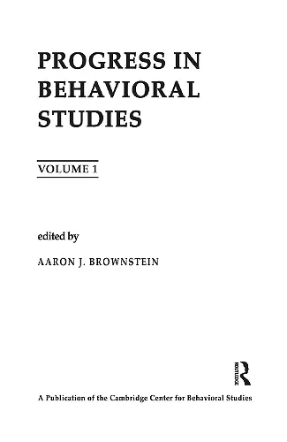 Progress in Behavioral Studies cover