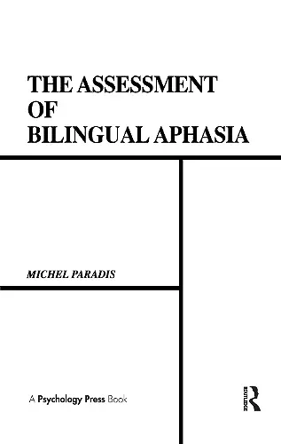 The Assessment of Bilingual Aphasia cover