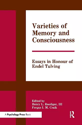 Varieties of Memory and Consciousness cover