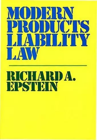 Modern Products Liability Law cover