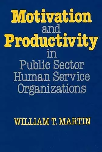 Motivation and Productivity in Public Sector Human Service Organizations cover