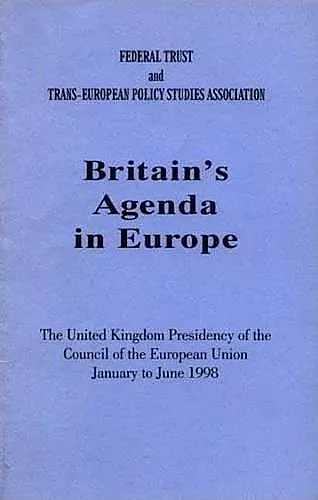 Britain's Agenda in Europe cover