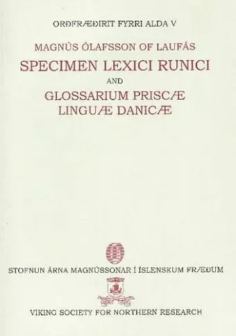 Specimen Lexici Runici cover