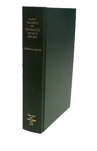 Early Records of University College, Oxford cover