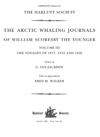 The Arctic Whaling Journals of William Scoresby the Younger (1789–1857) cover