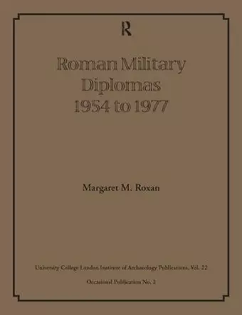 Roman Military Diplomas 1954 to 1977 cover