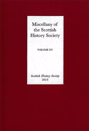 Miscellany of the Scottish History Society, volume XV cover