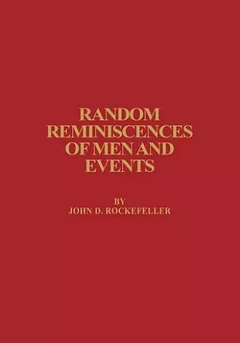 Random Reminiscences of Men and Events cover