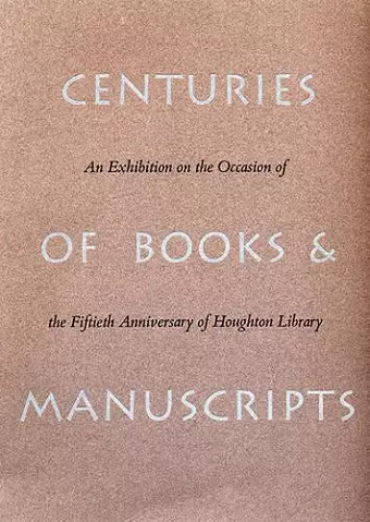 Centuries of Books and Manuscripts cover