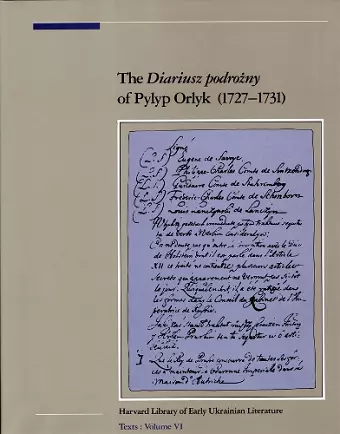 The Diariusz podrozny of Pylyp Orlyk cover