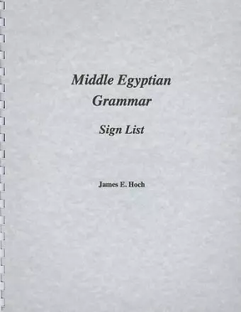 Middle Egyptian Grammar cover