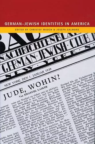 German-Jewish Identities in America cover