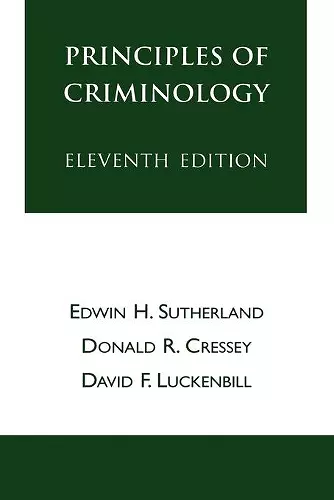 Principles of Criminology cover