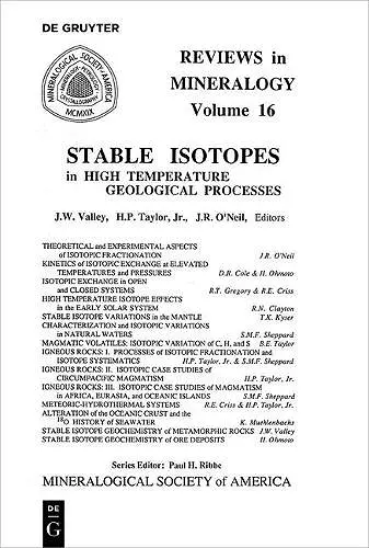 Stable Isotopes in High Temperature Geological Processes cover