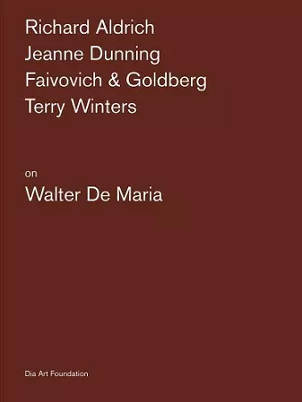 Artists on Walter De Maria cover