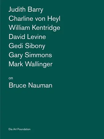 Artists on Bruce Nauman cover