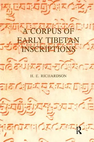 A Corpus of Early Tibetan Inscriptions cover