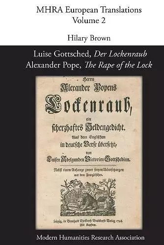 Luise Gottsched, 'Der Lockenraub' / Alexander Pope, 'The Rape of the Lock' cover