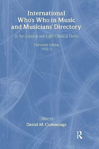 Intl Whos Who Music&Ency Ed13 cover