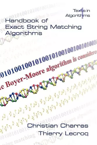 Handbook of Exact String Matching Algorithms cover