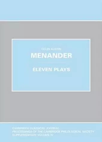 Menander: Eleven Plays cover