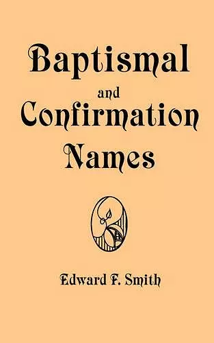 Baptismal and Confirmation Names cover