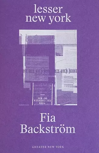 Fia Backström: Lesser New York cover