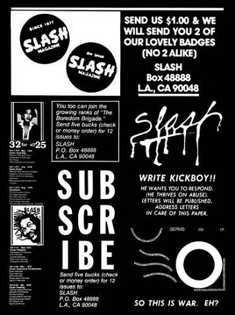 Slash: A Punk Magazine from Los Angeles cover