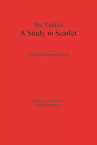 The Yiddish Study in Scarlet cover