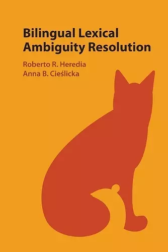 Bilingual Lexical Ambiguity Resolution cover