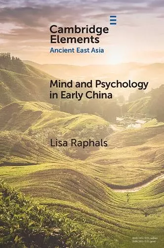 Mind and Psychology in Early China cover