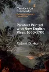 Paratext Printed with New English Plays, 1660–1700 cover