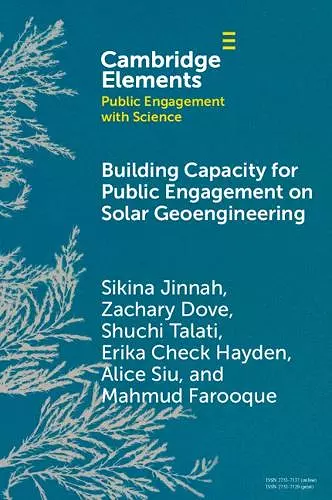 Building Capacity for Public Engagement on Solar Geoengineering cover
