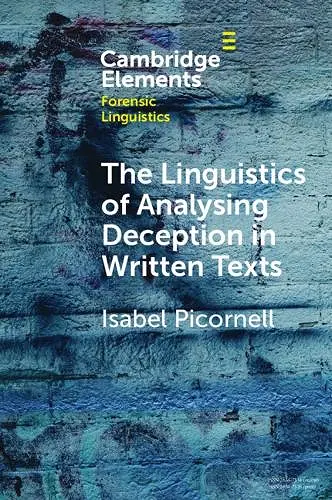 The Linguistics of Analysing Deception in Written Texts cover