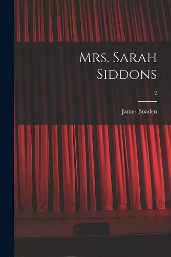 Mrs. Sarah Siddons; 2 cover