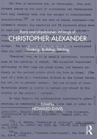 Early and Unpublished Writings of Christopher Alexander cover