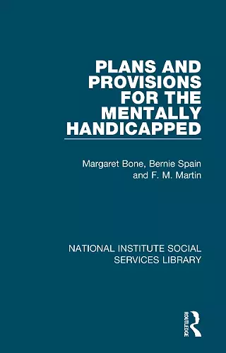 Plans and Provisions for the Mentally Handicapped cover