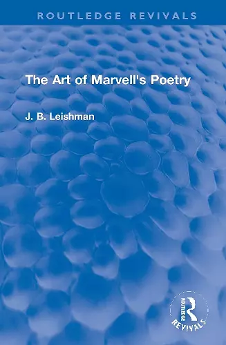 The Art of Marvell's Poetry cover