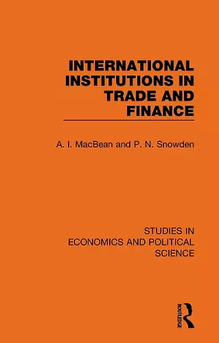 International Institutions in Trade and Finance cover