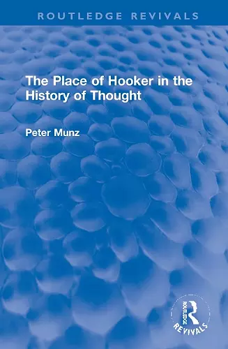 The Place of Hooker in the History of Thought cover