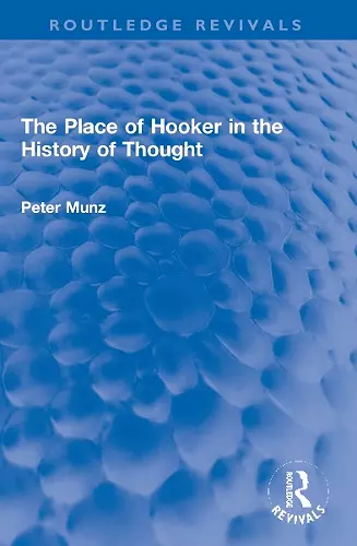 The Place of Hooker in the History of Thought cover