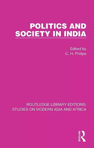 Politics and Society in India cover